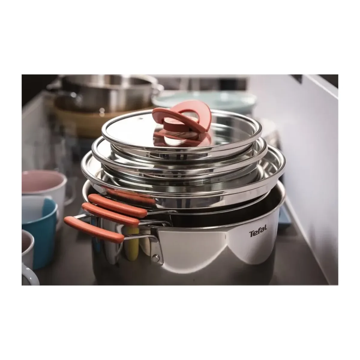 Qazan dəsti Tefal Optispace Paslanmaz Polad 6 Parça