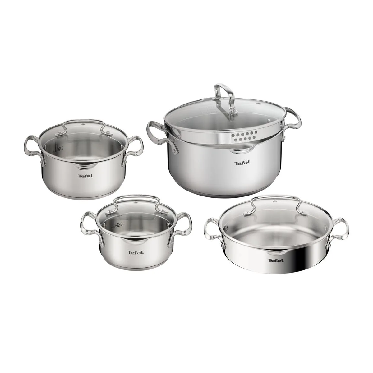 Tefal Duetto 8-piece stainless-steel cookware set