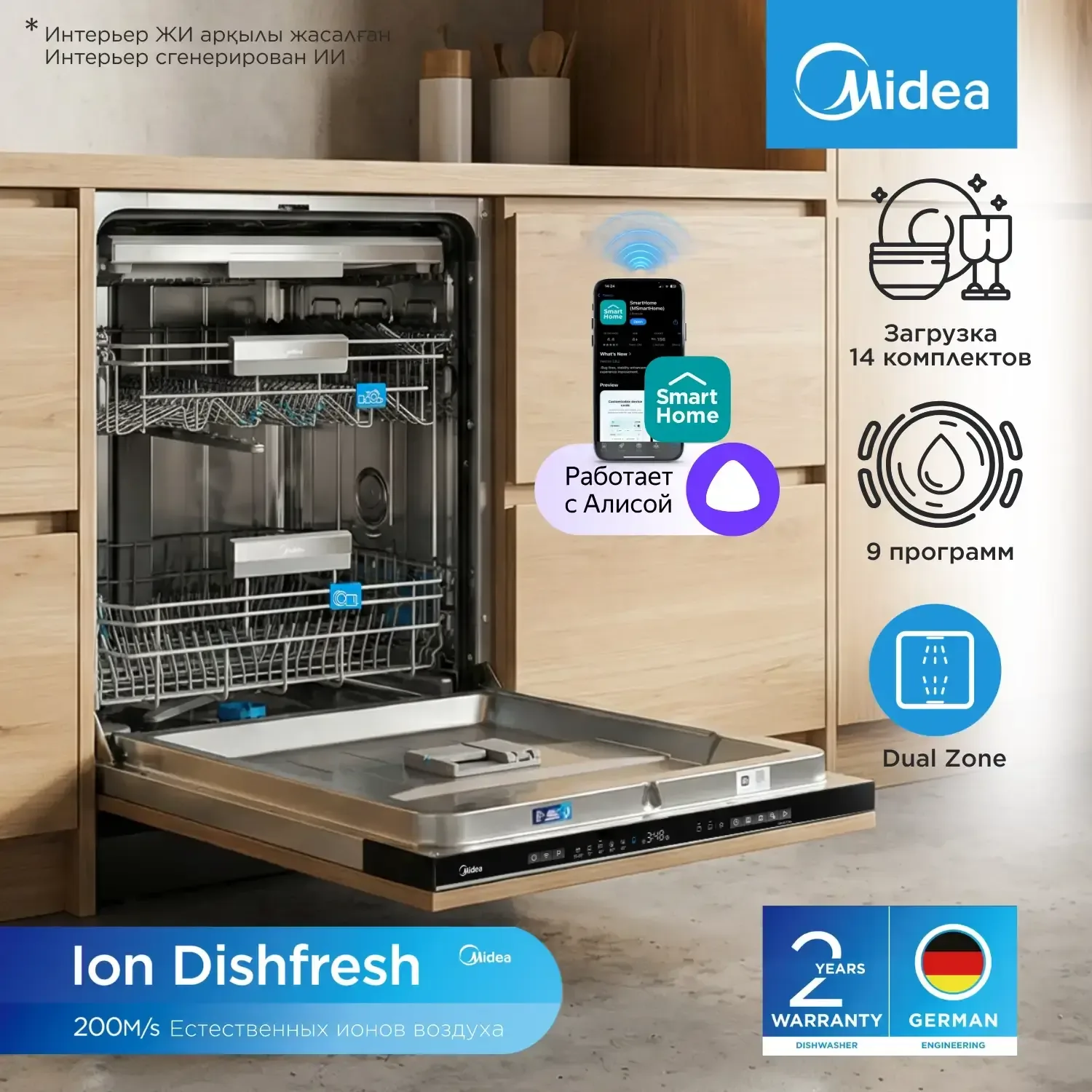 Built-in dishwasher Midea MID60S350I-C