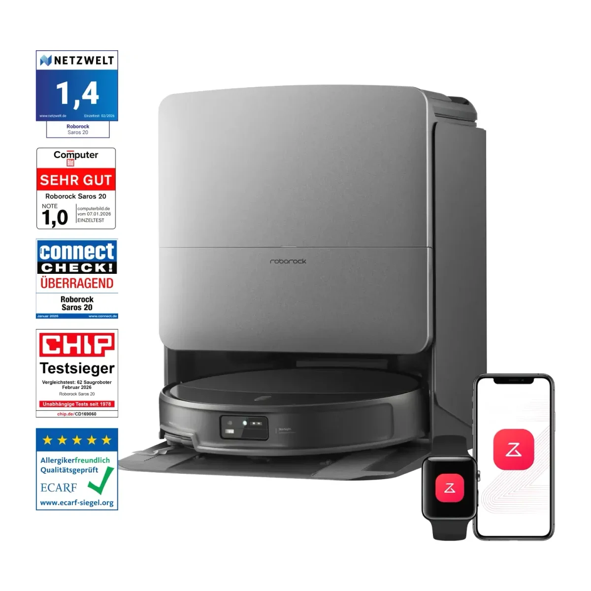Robot tozsoran Roborock Saros 20 Black