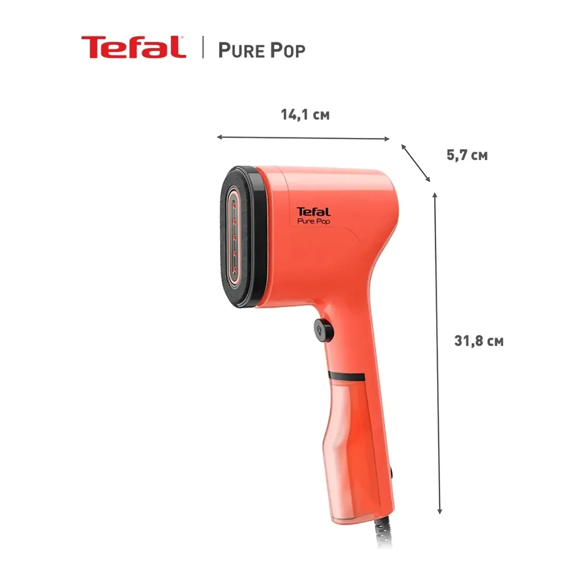 Tefal Pure Pop DT2022E1 əl buxarlayıcısı Qırmızı