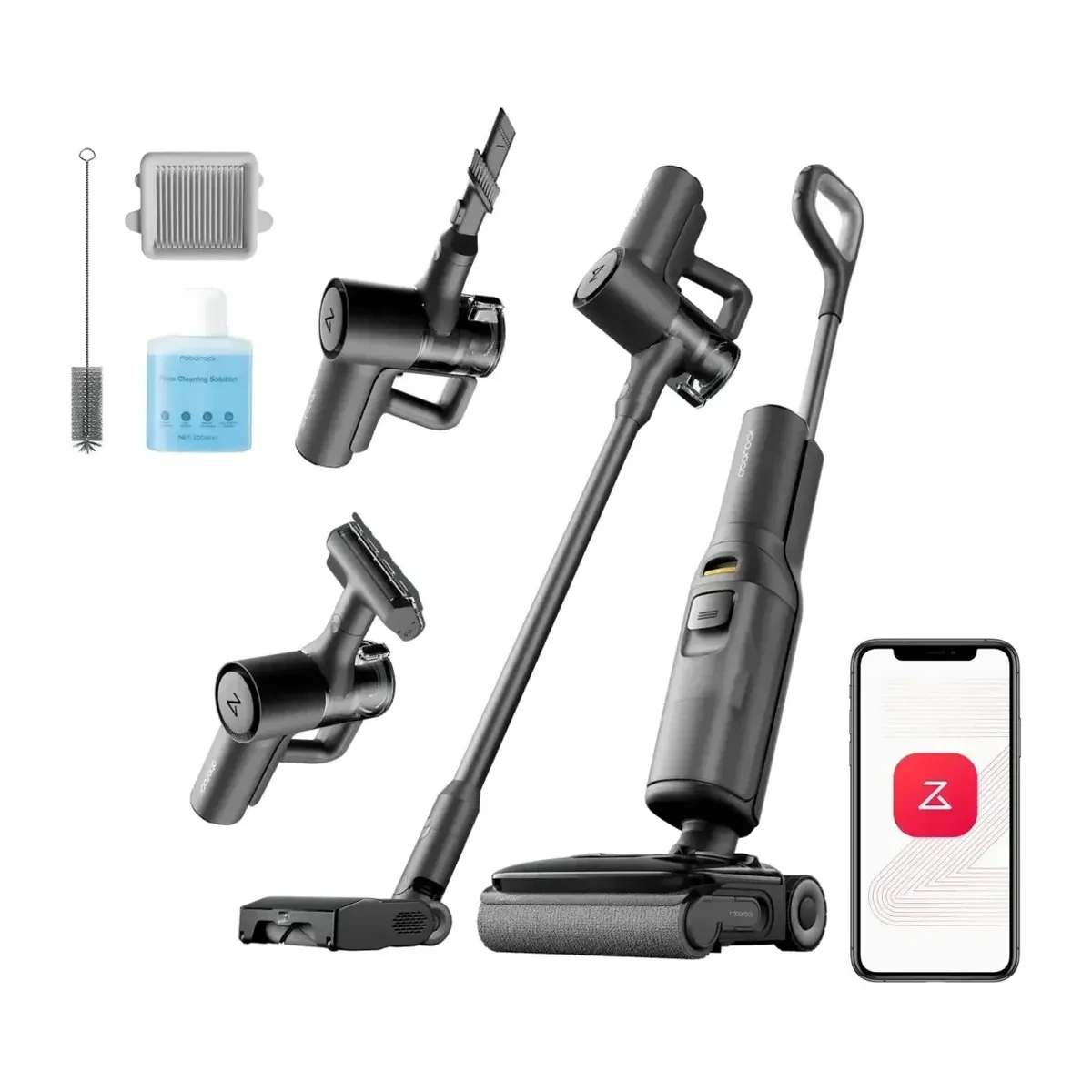 Vertikal vacuum cleaner Roborock F25 ACE Combo Black