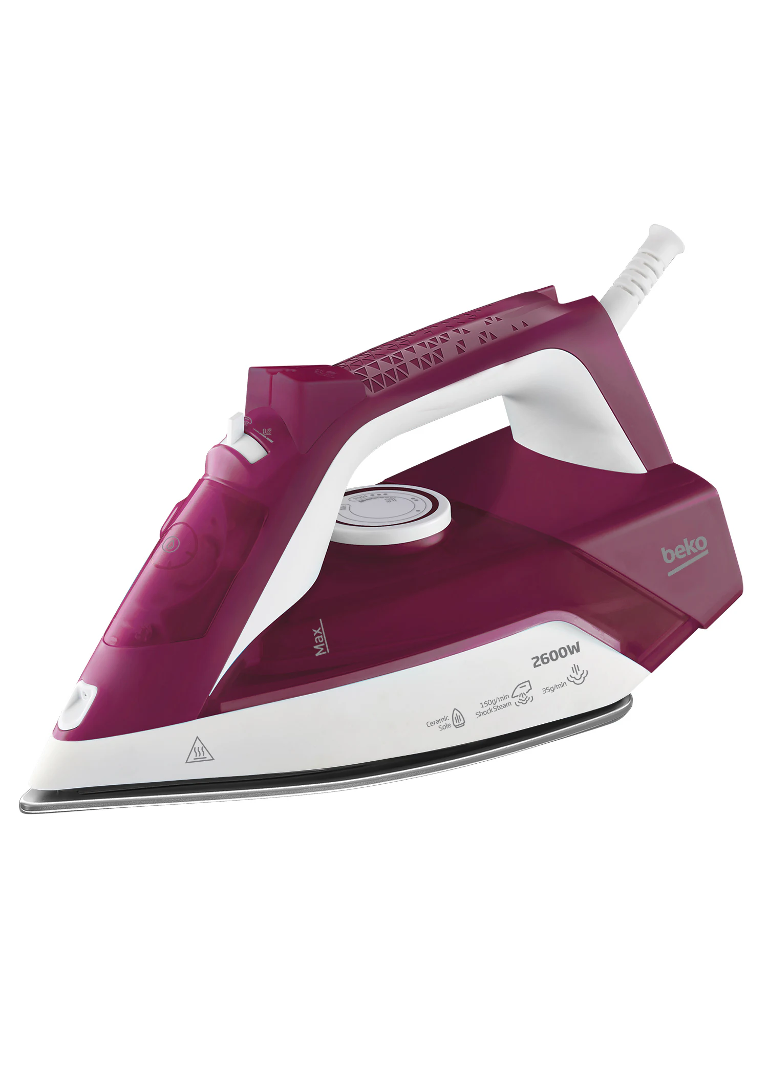Beko Steam Iron SIM 3126 R, 2600 W, pink